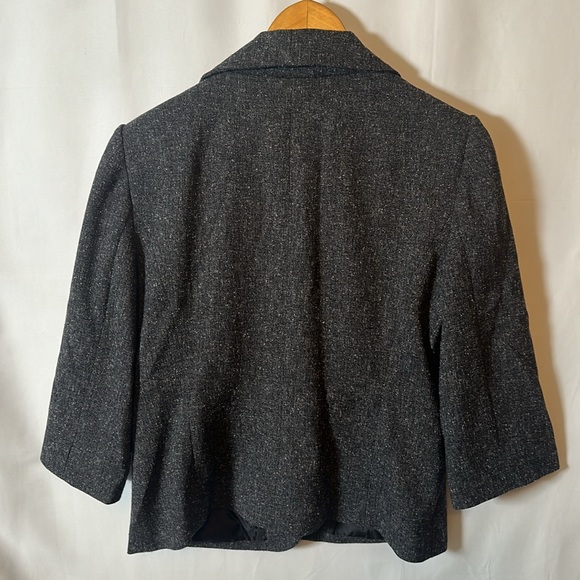 The Limited Charcoal Tweed Blazer – Size M, Ruffle Detail - Picture 4 of 5
